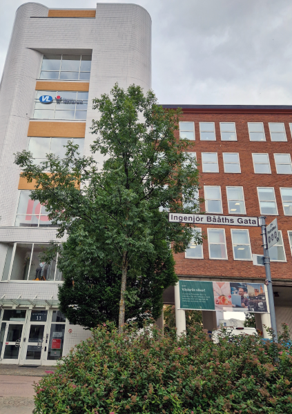 Bilden visar fasaden på Kollektivtrafikförvaltningens byggnad.